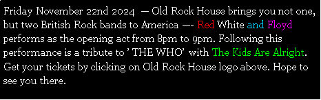 Text Box: July 4th, 2024   Come celebrate your independence with Red White and Floyd at the Alton Night Market, located next to the Jacoby Arts center at 627 E. Broadway in Alton Illinois. 7pm10pm 